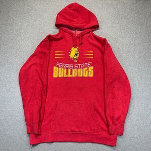 Ferris State Bulldogs Acid Wash Hoodie Men’s XL Red Black Graphic